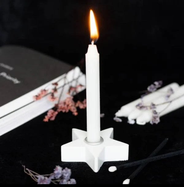 Candle holder white star