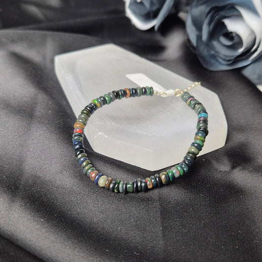 Smoked ethiopian opal donut bracelet