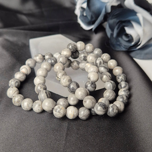 Grey picasso jasper bracelet