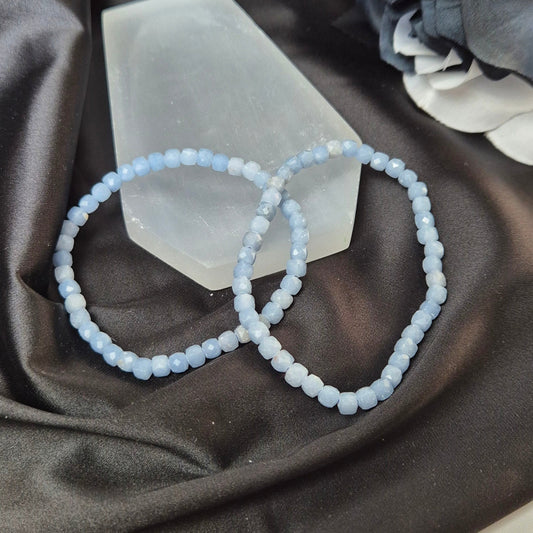 Angelite facet bracelet