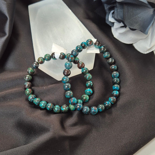 Chrysocolla / malachite bracelet dark