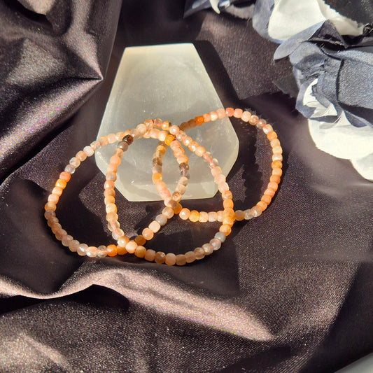 Sunstone / moonstone facet bracelet