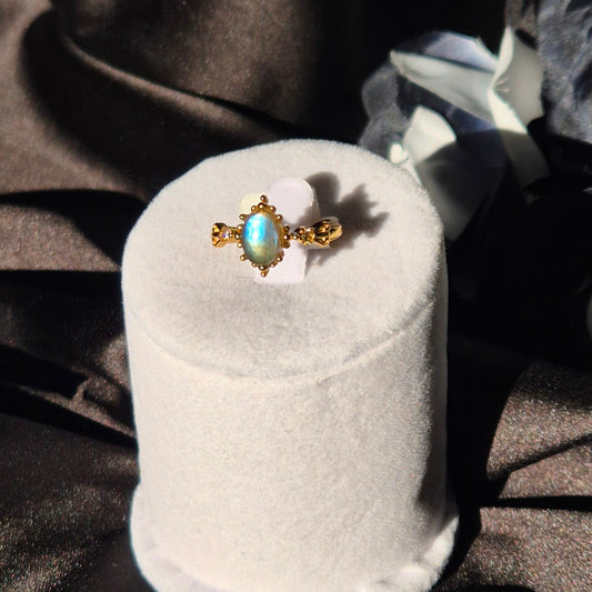 Labradorite ring "Fems" goldplated 5
