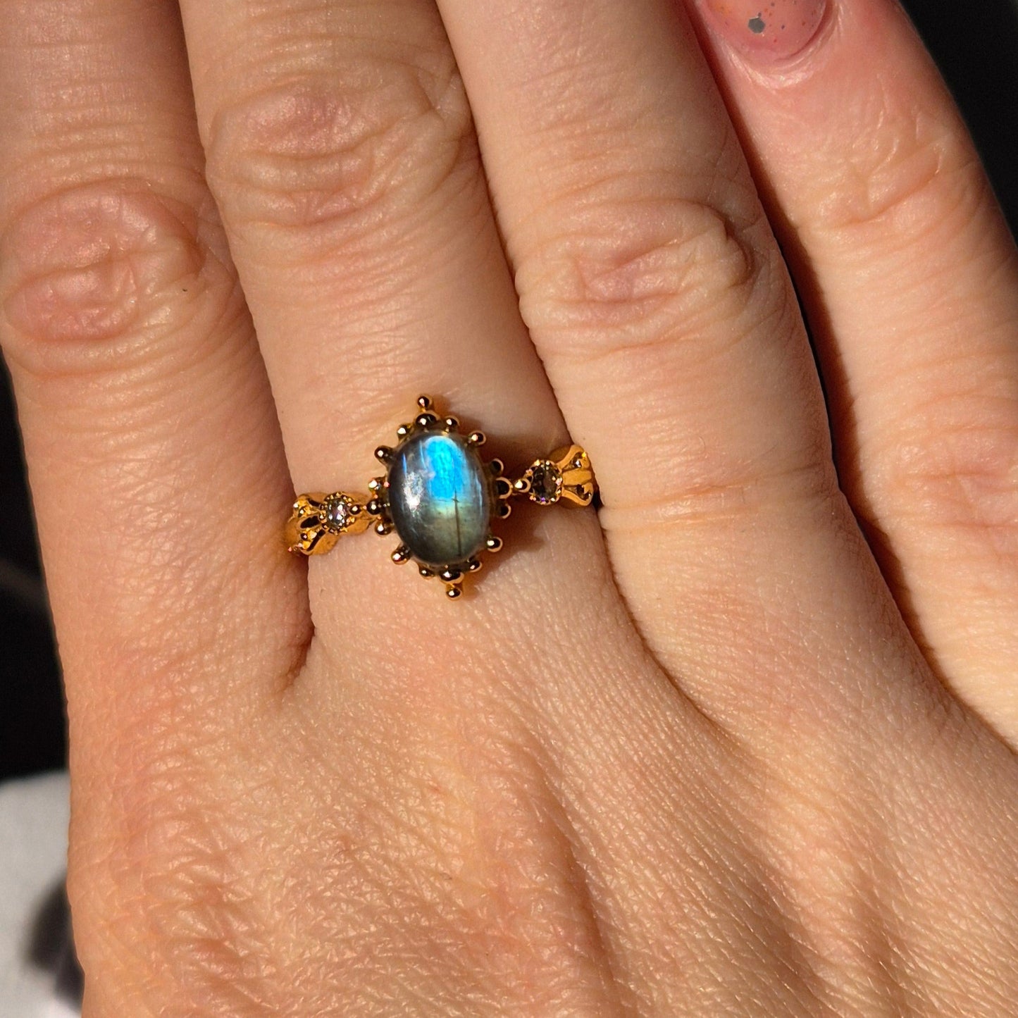 Labradorite ring "Fems" goldplated 5