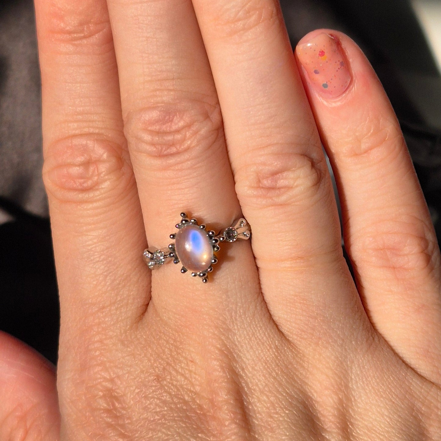 Moonstone ring "Fems"silver 5