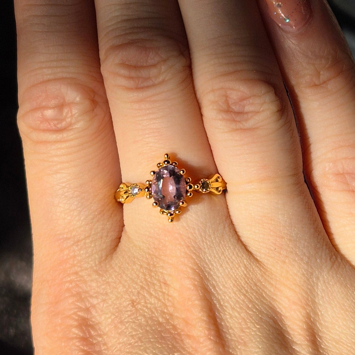 Amethist ring "Fems" goldplated