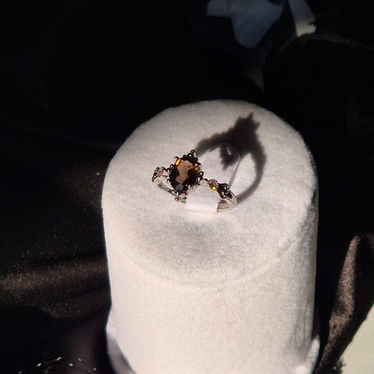 Smokey quarts ring "Fems" silver