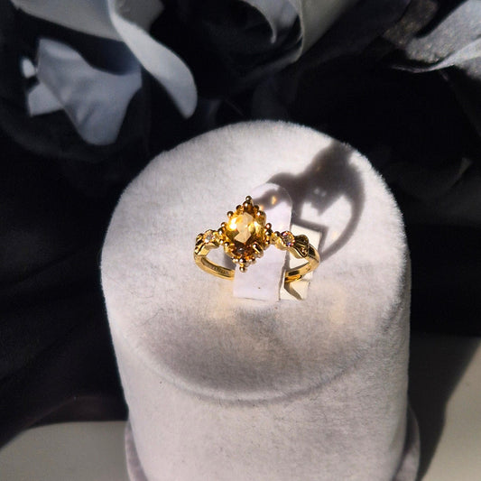 Citrine ring "Fems" goldplated