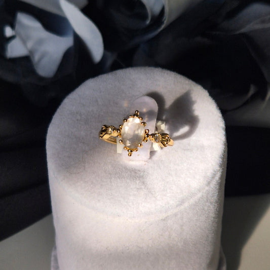 Rosequarts ring "Fems" goldplated