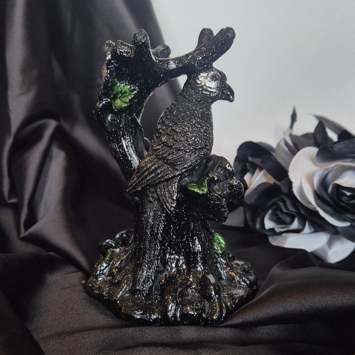 Sphere holder bird black/silver