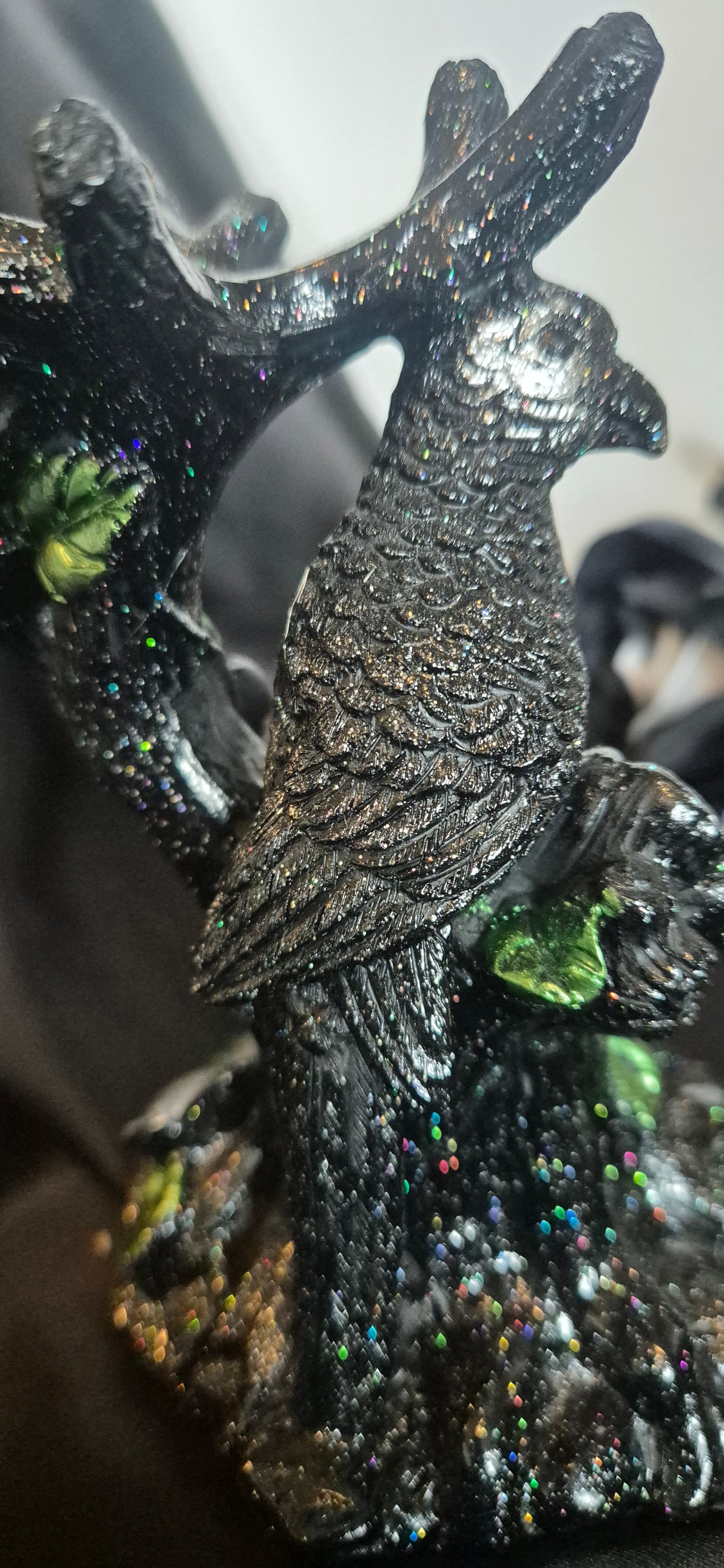 Sphere holder bird black/silver