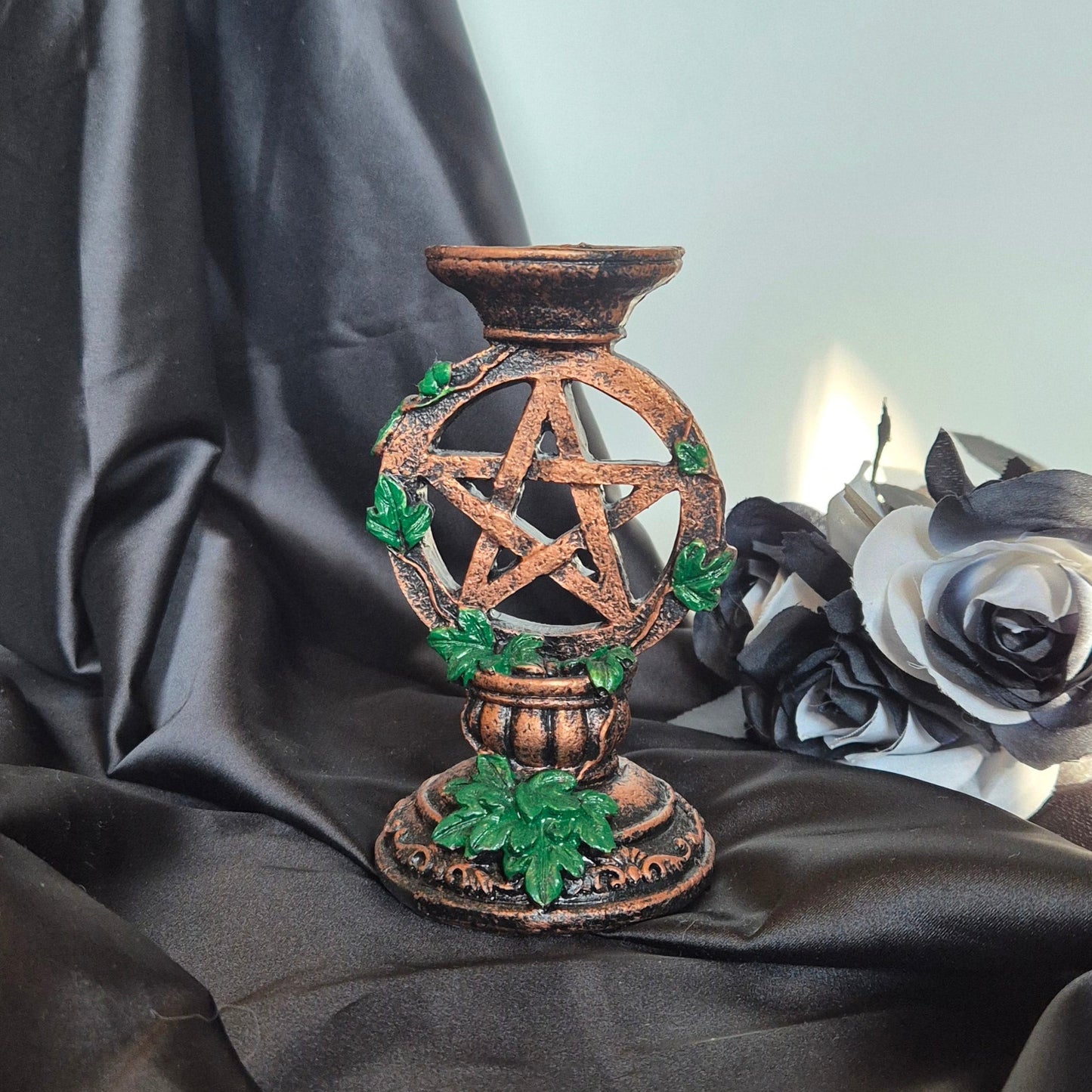Sphere holder pentagram bronze / green