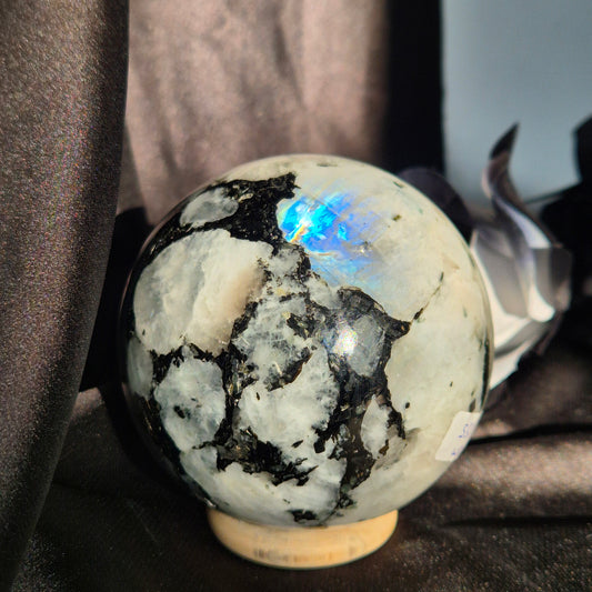 Rainbow moonstone sphere 2