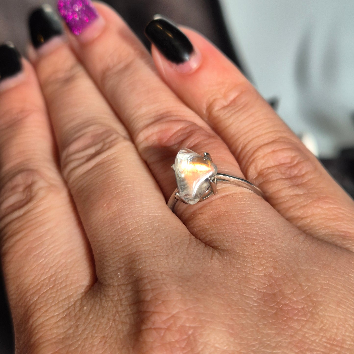 Malagsy moonstone freeform ring 1