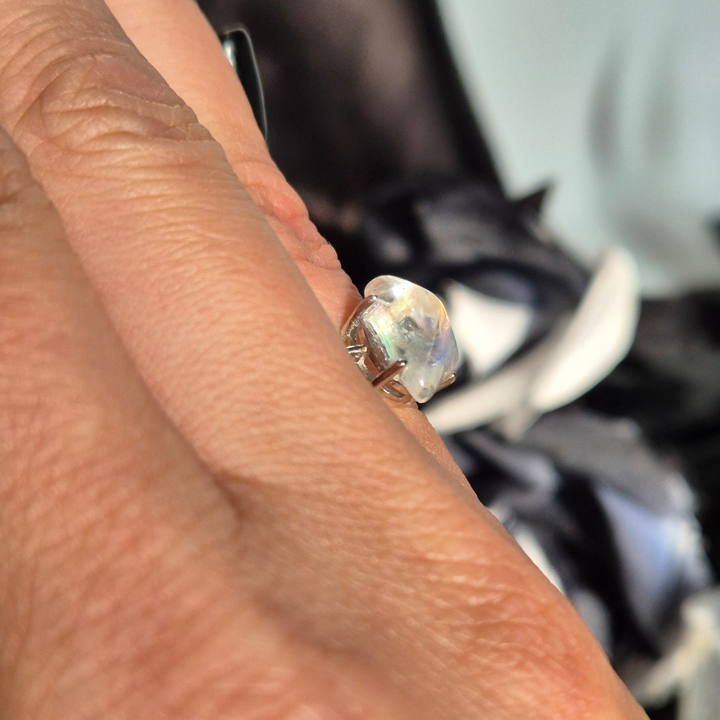 Malagsy moonstone freeform ring 1