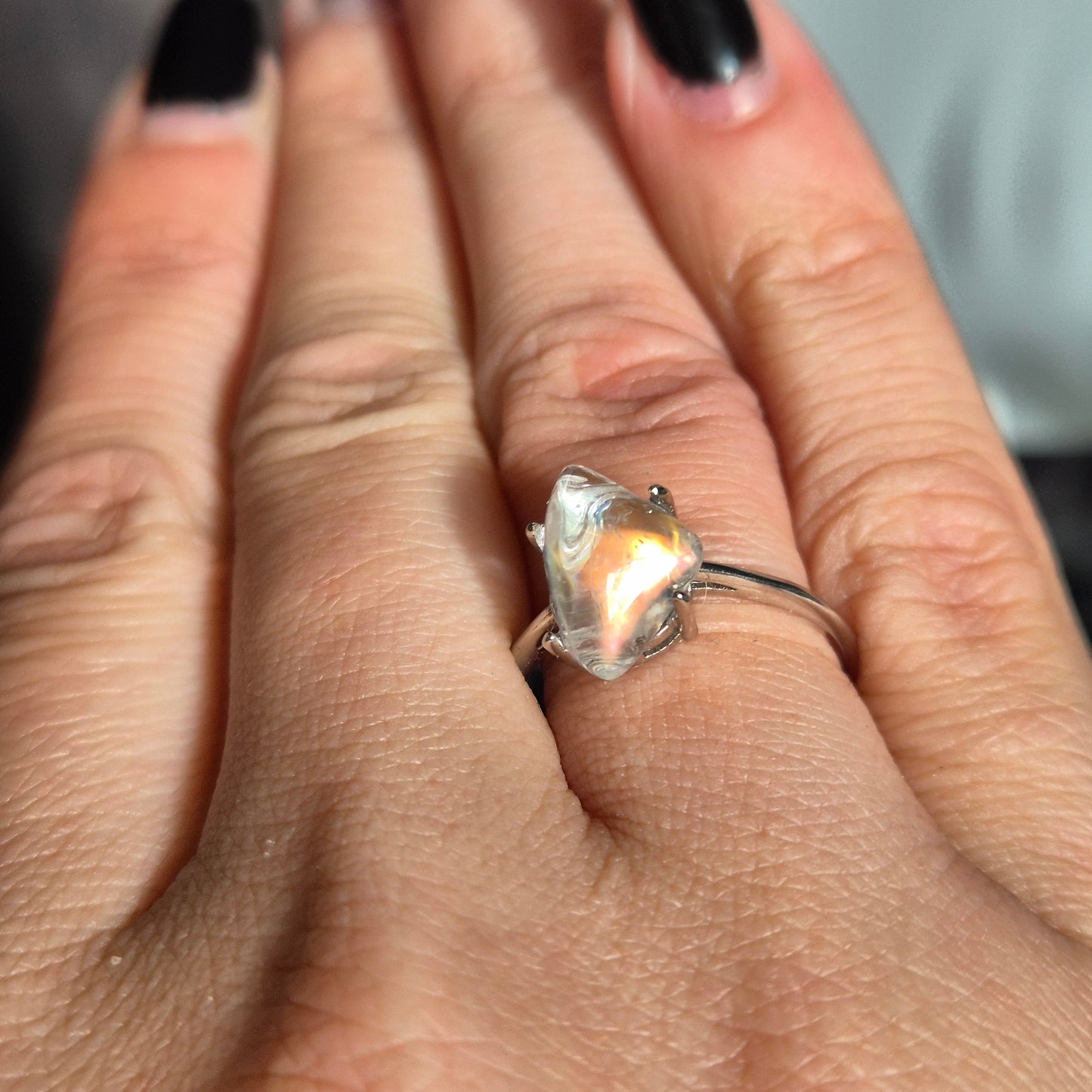 Malagsy moonstone freeform ring 1