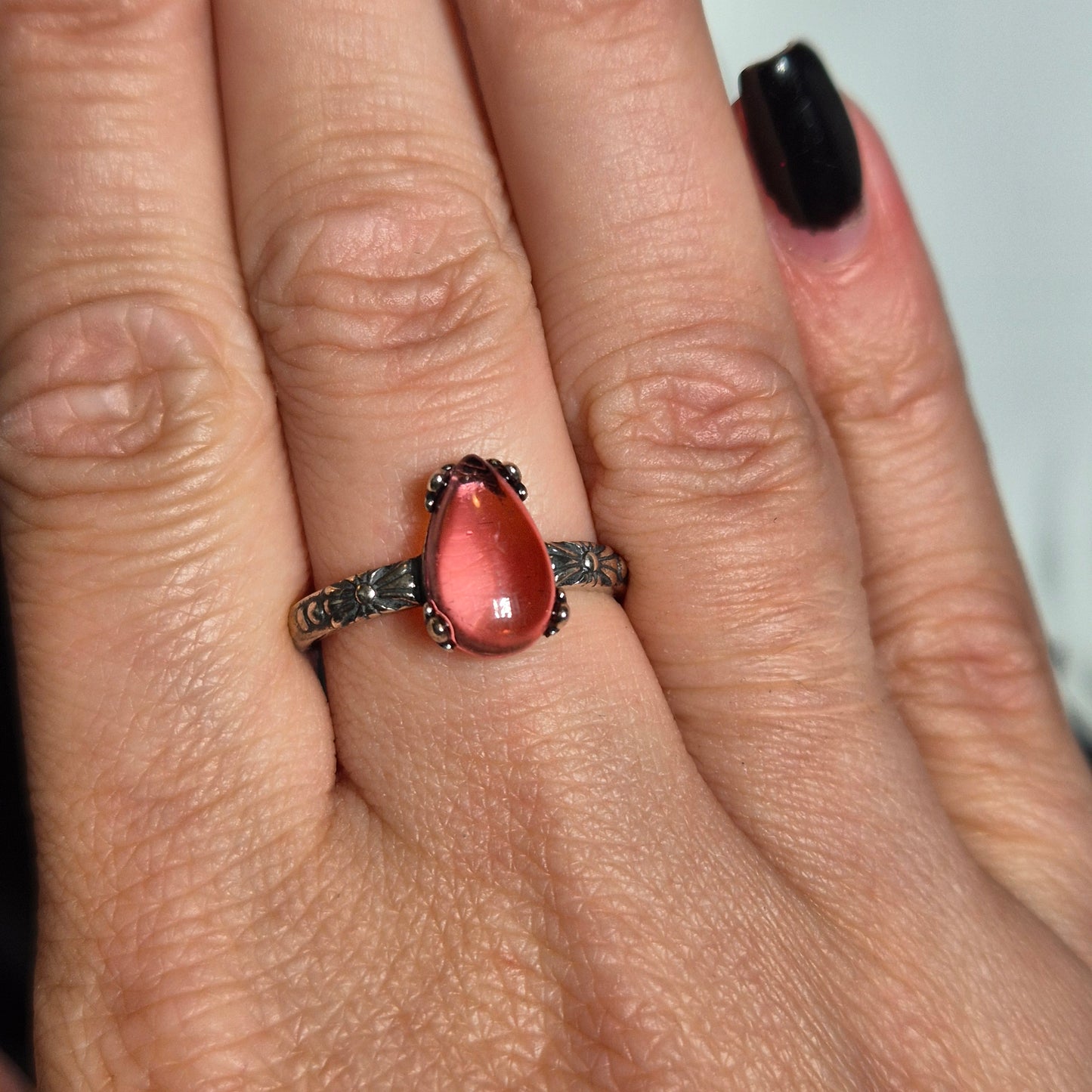 Pink tourmaline ring 1