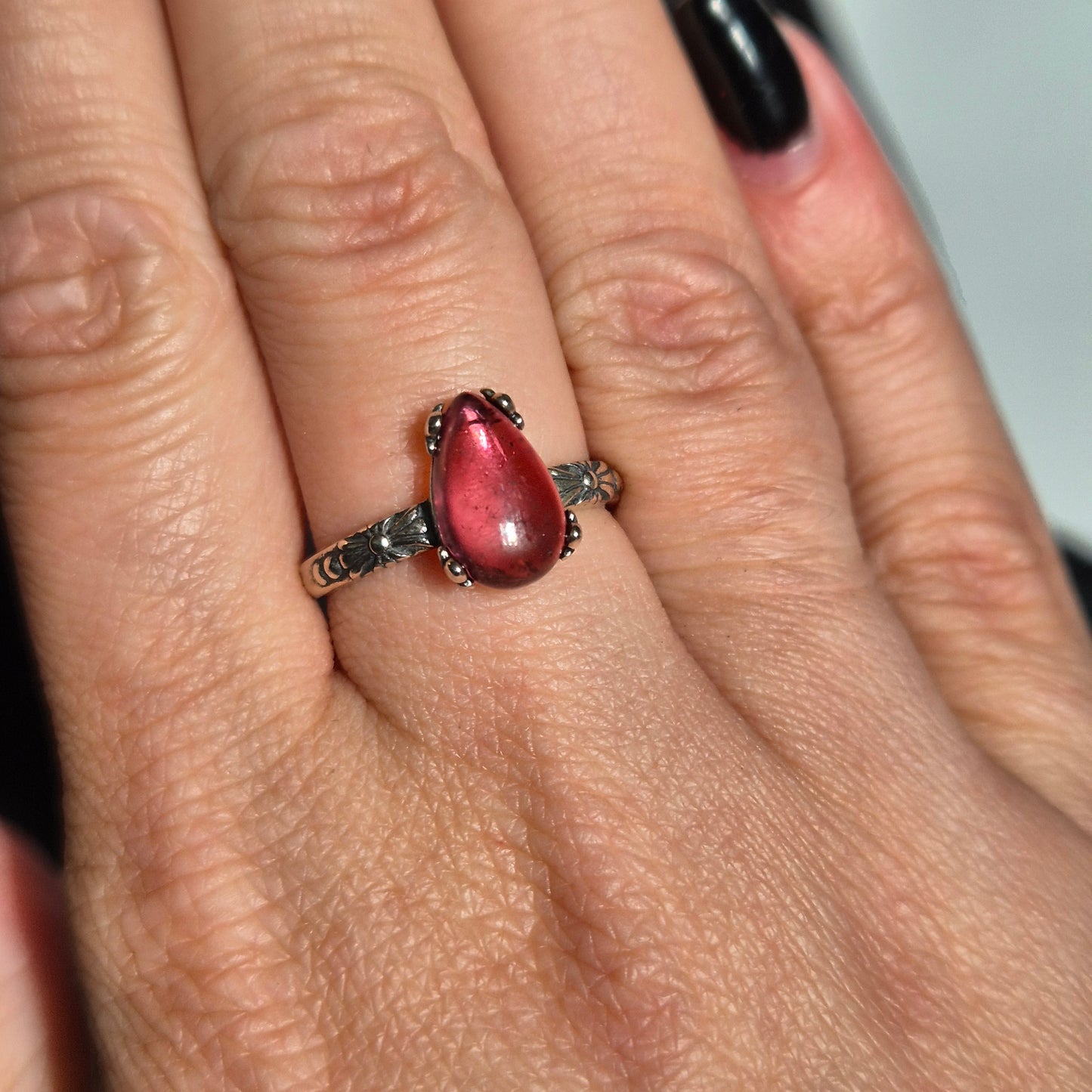 Pink tourmaline ring 2