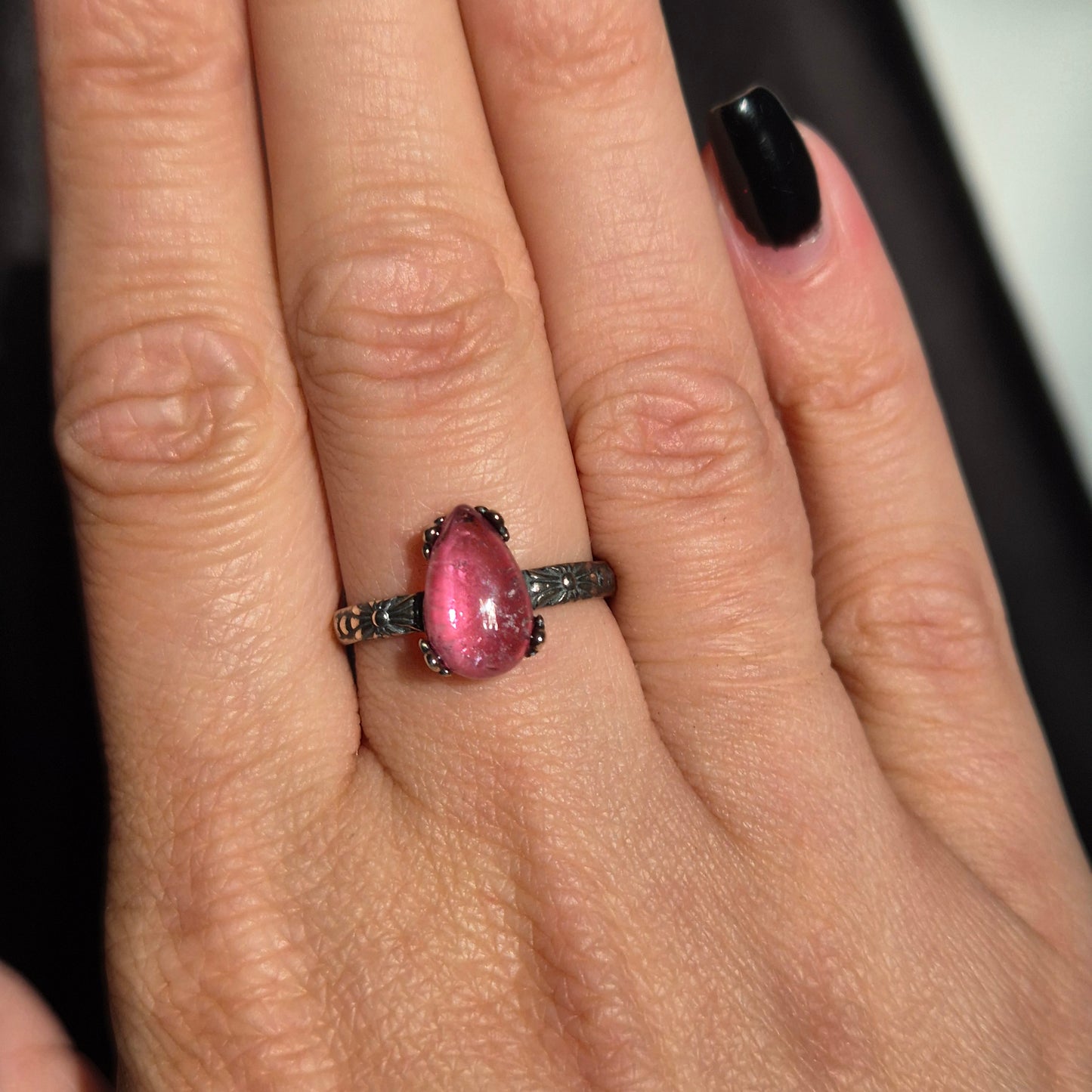 Pink tourmaline ring 3