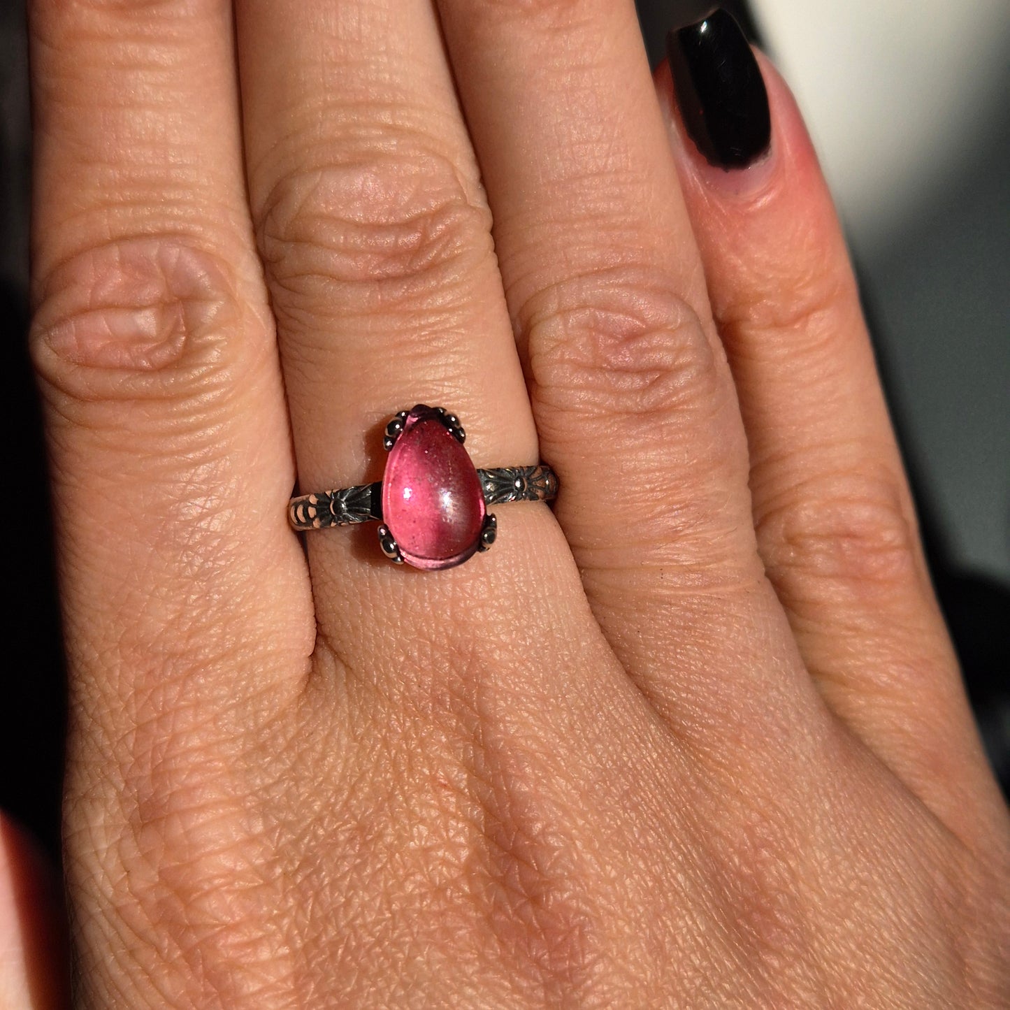 Pink tourmaline ring 4