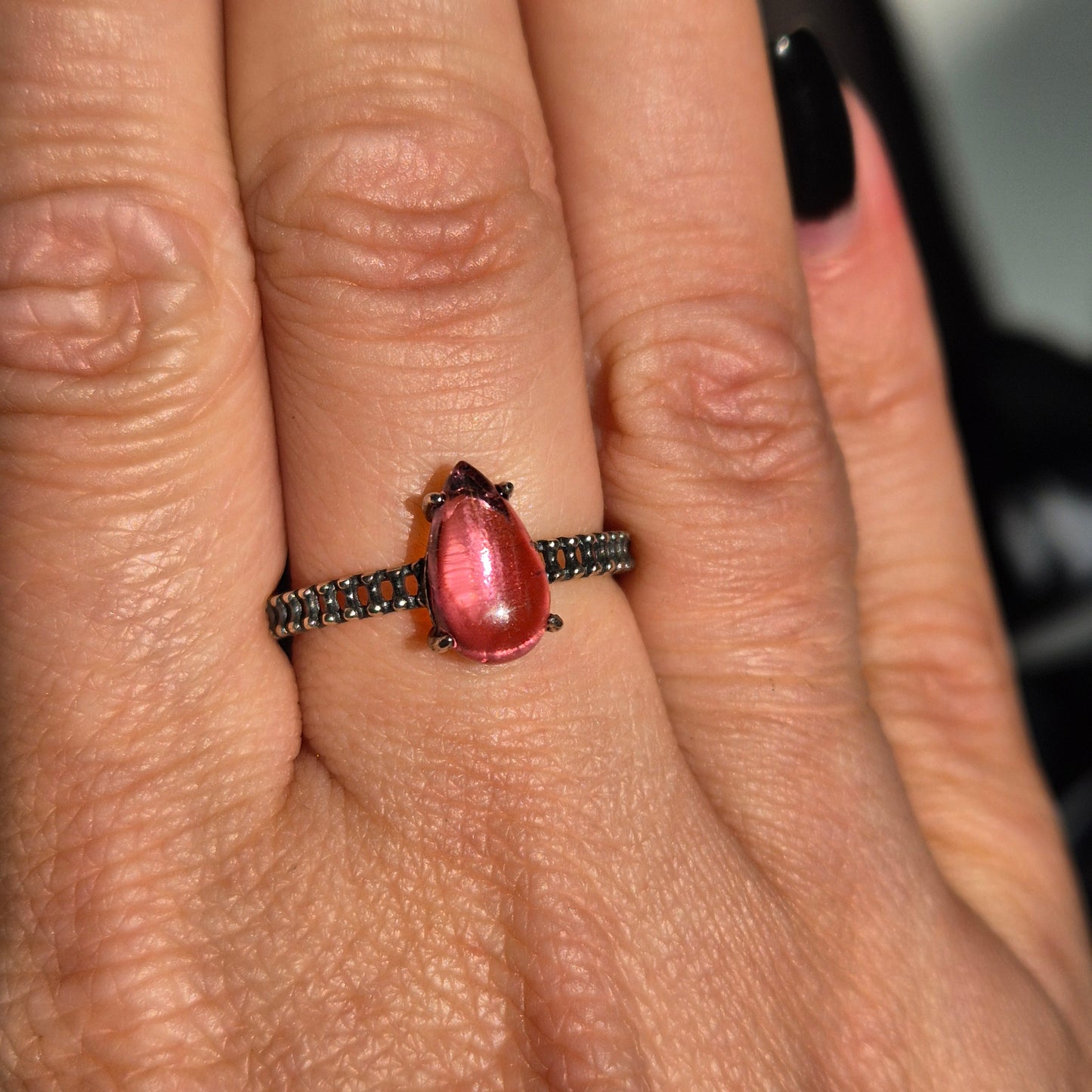 Pink tourmaline ring 5