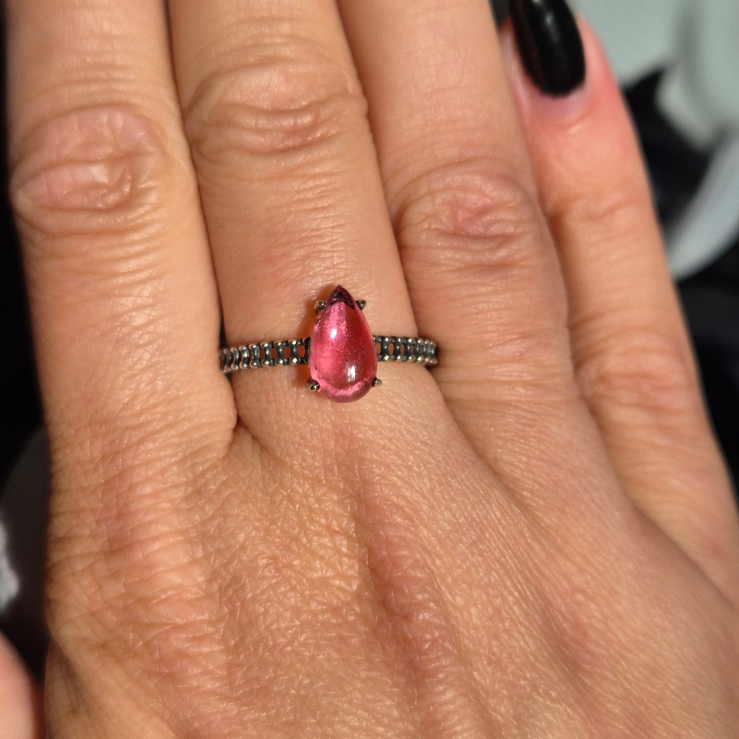 Pink tourmaline ring 8