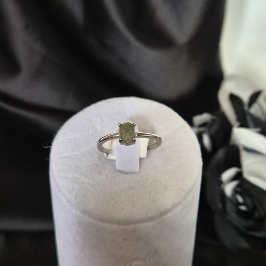 Moldavite ring silver 2