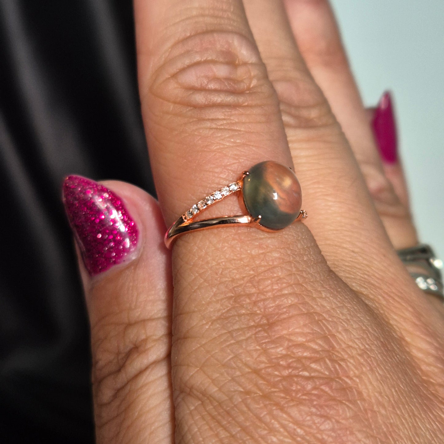 Gem prehnite ring 1