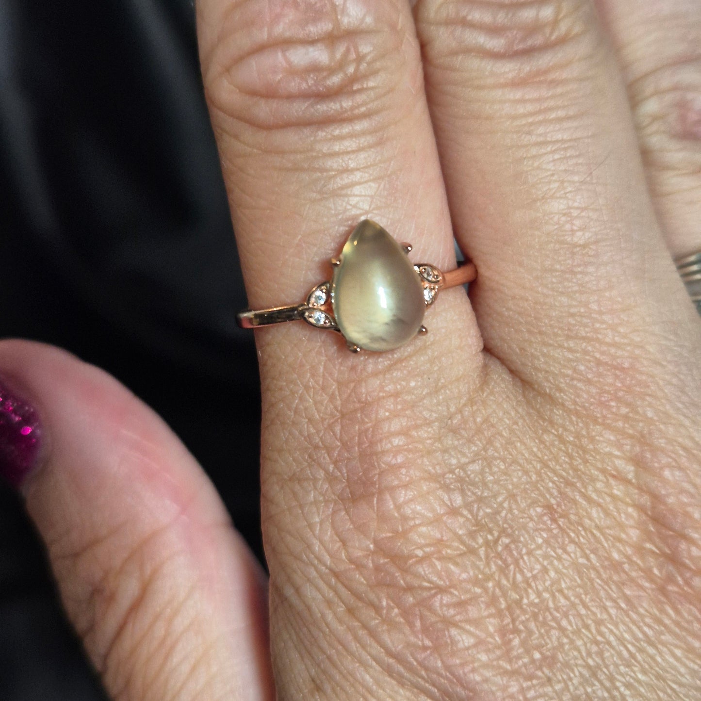 Gem prehnite ring 4