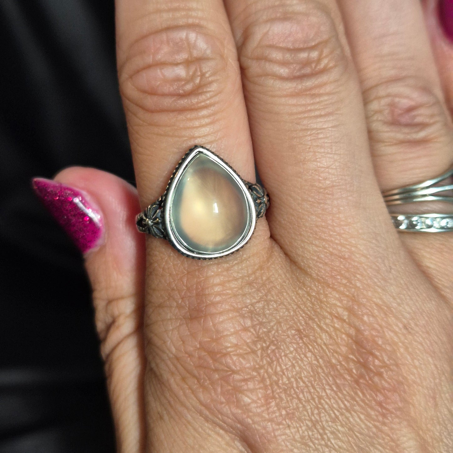 Gem prehnite ring 5
