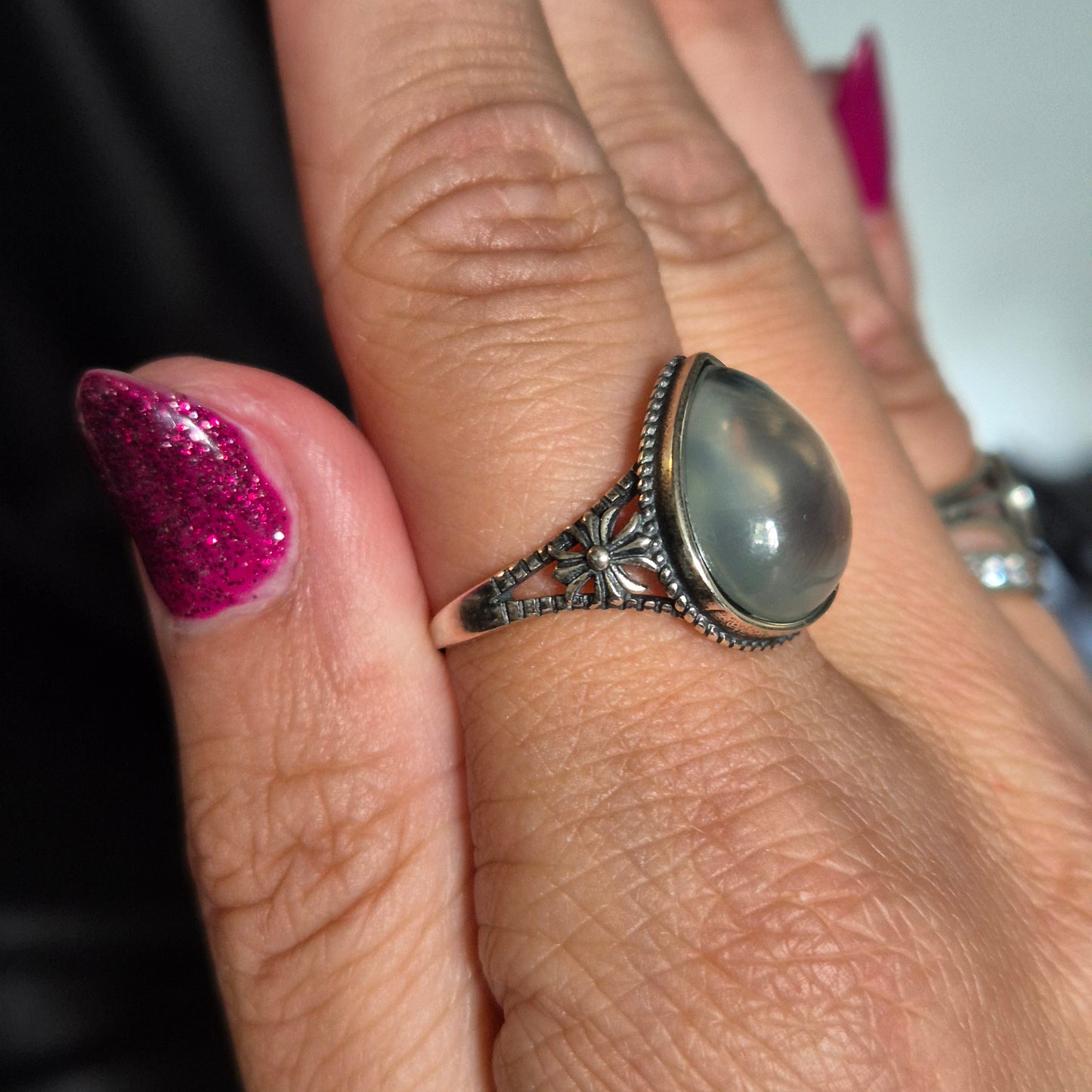 Gem prehnite ring 5
