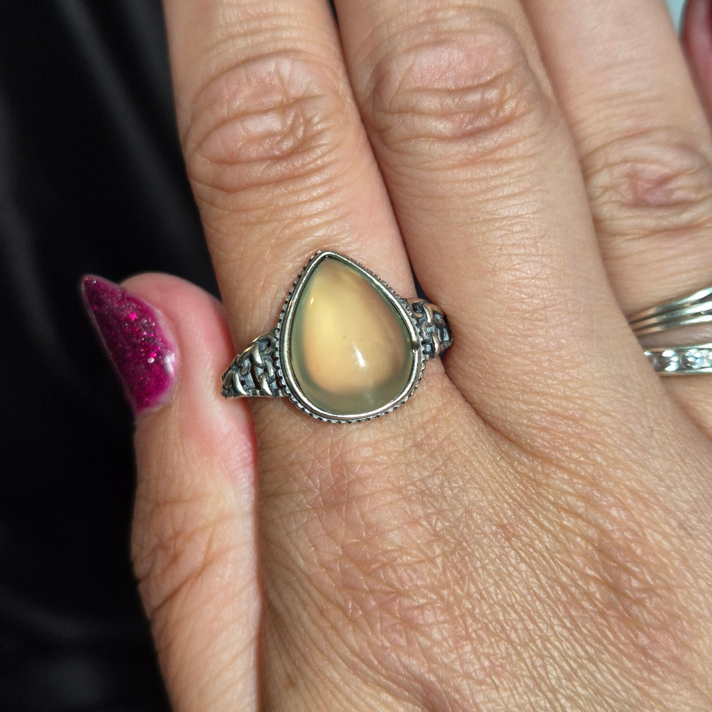 Gem prehnite ring 6
