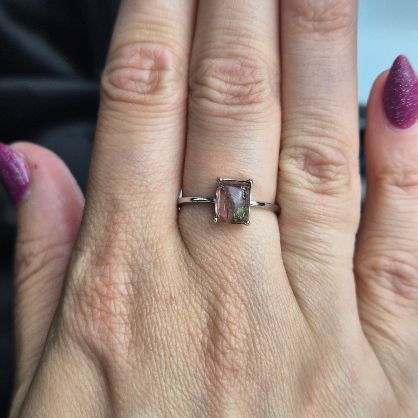 Pink tourmaline ring 3