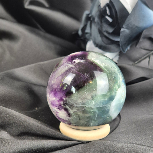 Feather fluorite sphere 1