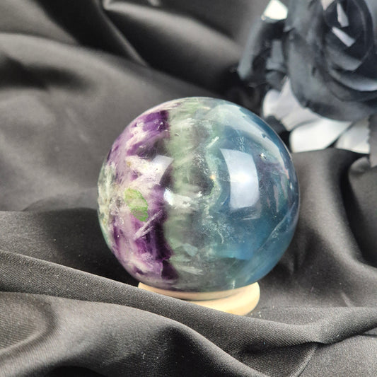 Feather fluorite sphere 2
