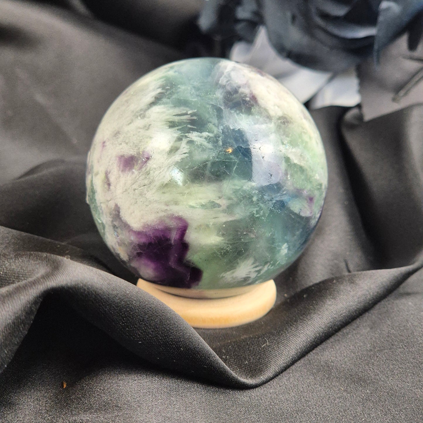 Feather fluorite sphere 4