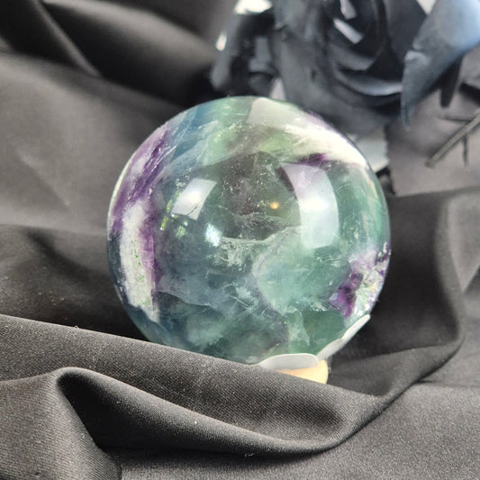 Feather fluorite sphere 6