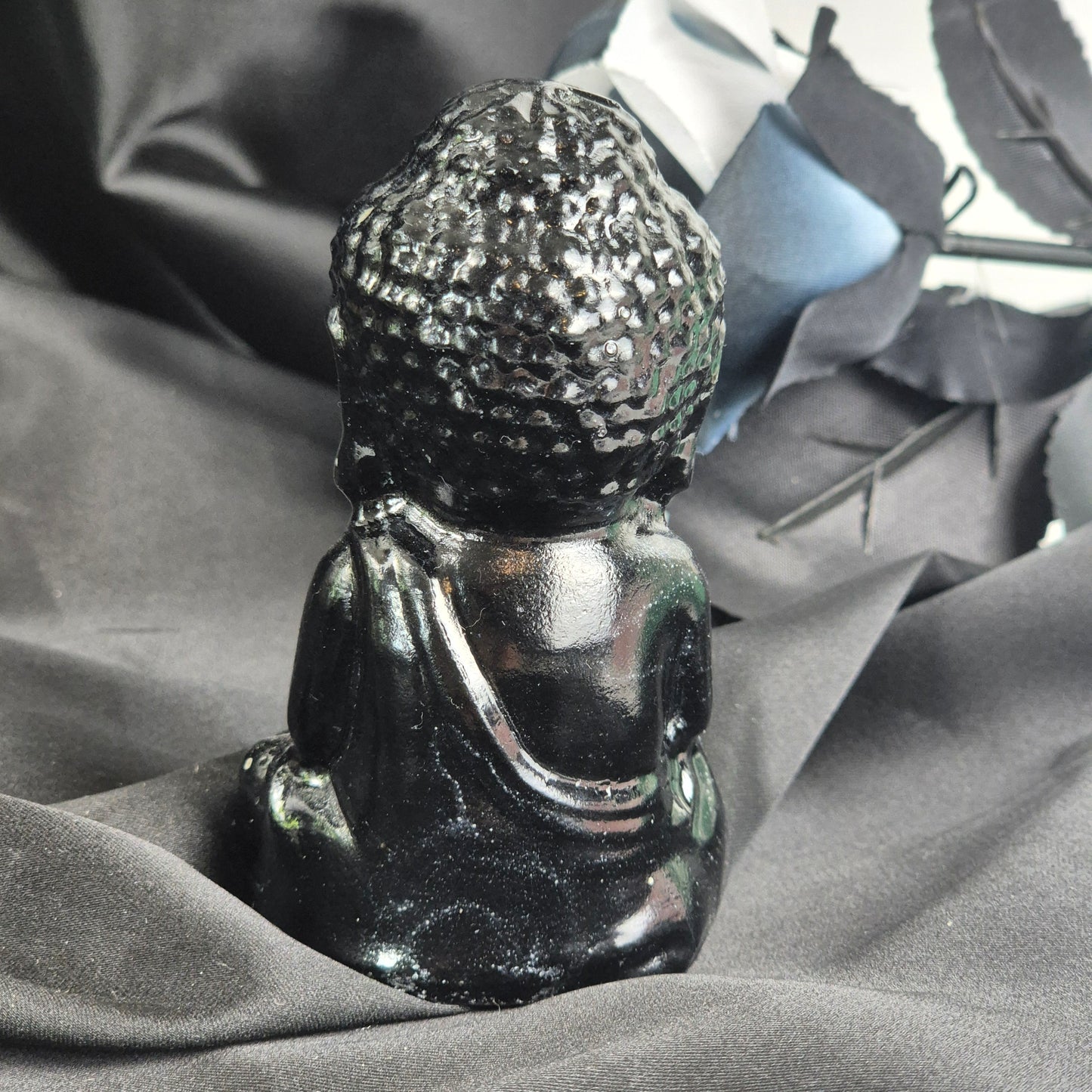 Black obsidian buddha