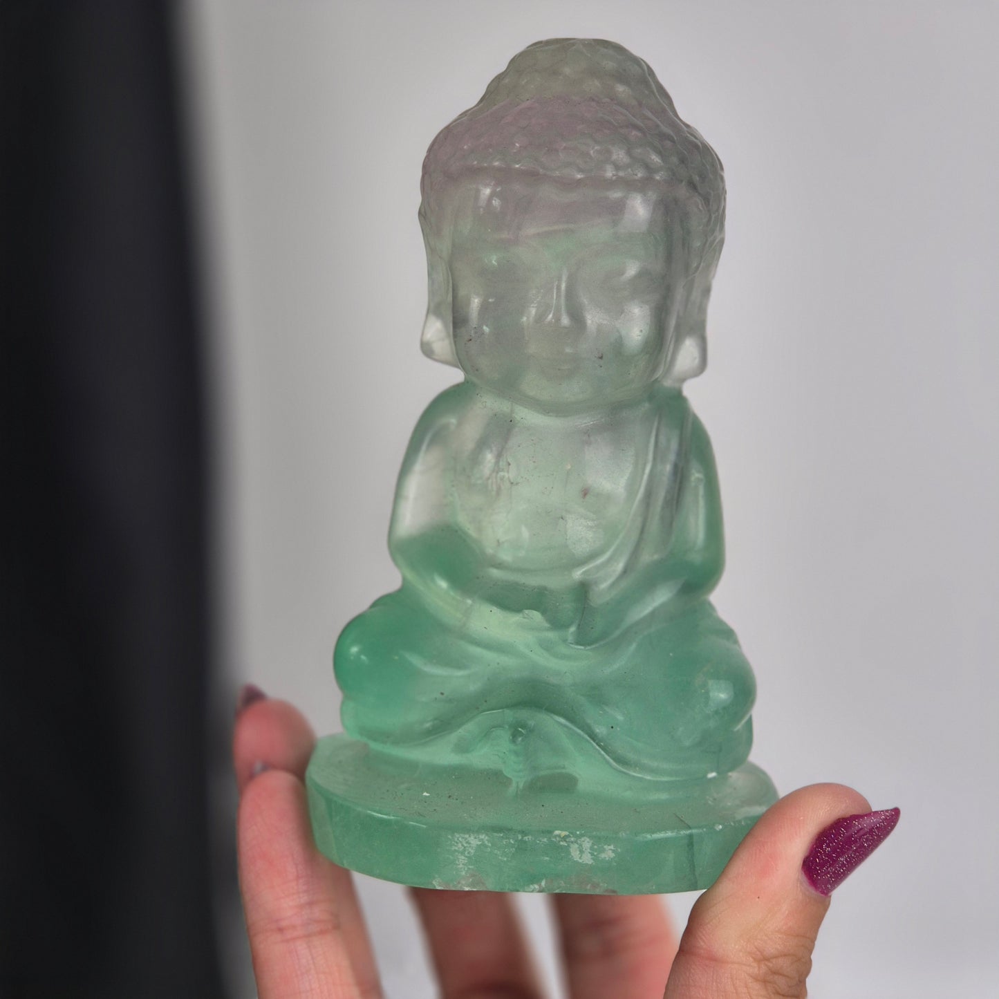 Green fluorite buddha 2