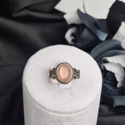 Peach moonstone ring 2