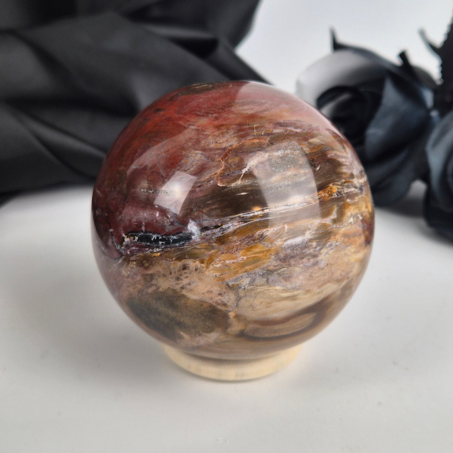 Petrified wood sphere