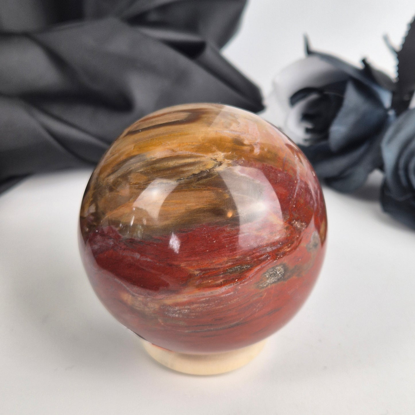 Petrified wood sphere