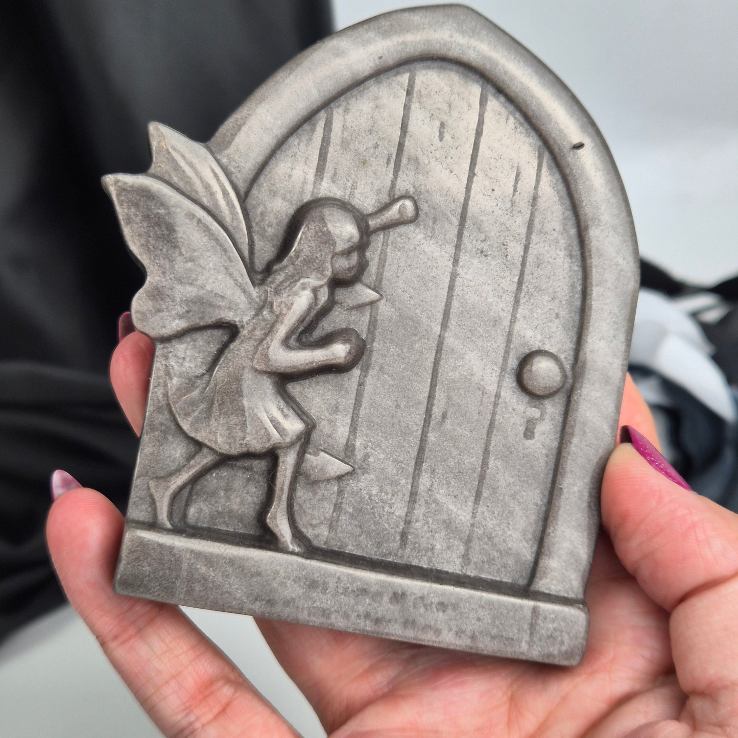 Silver sheen obsidian fairy door 1
