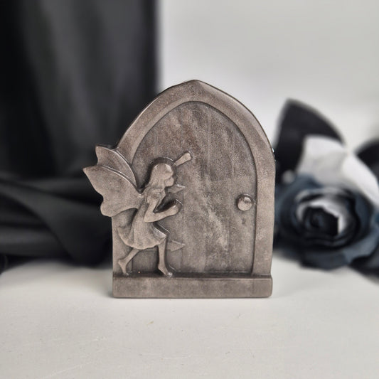 Silver sheen obsidian fairy door 3