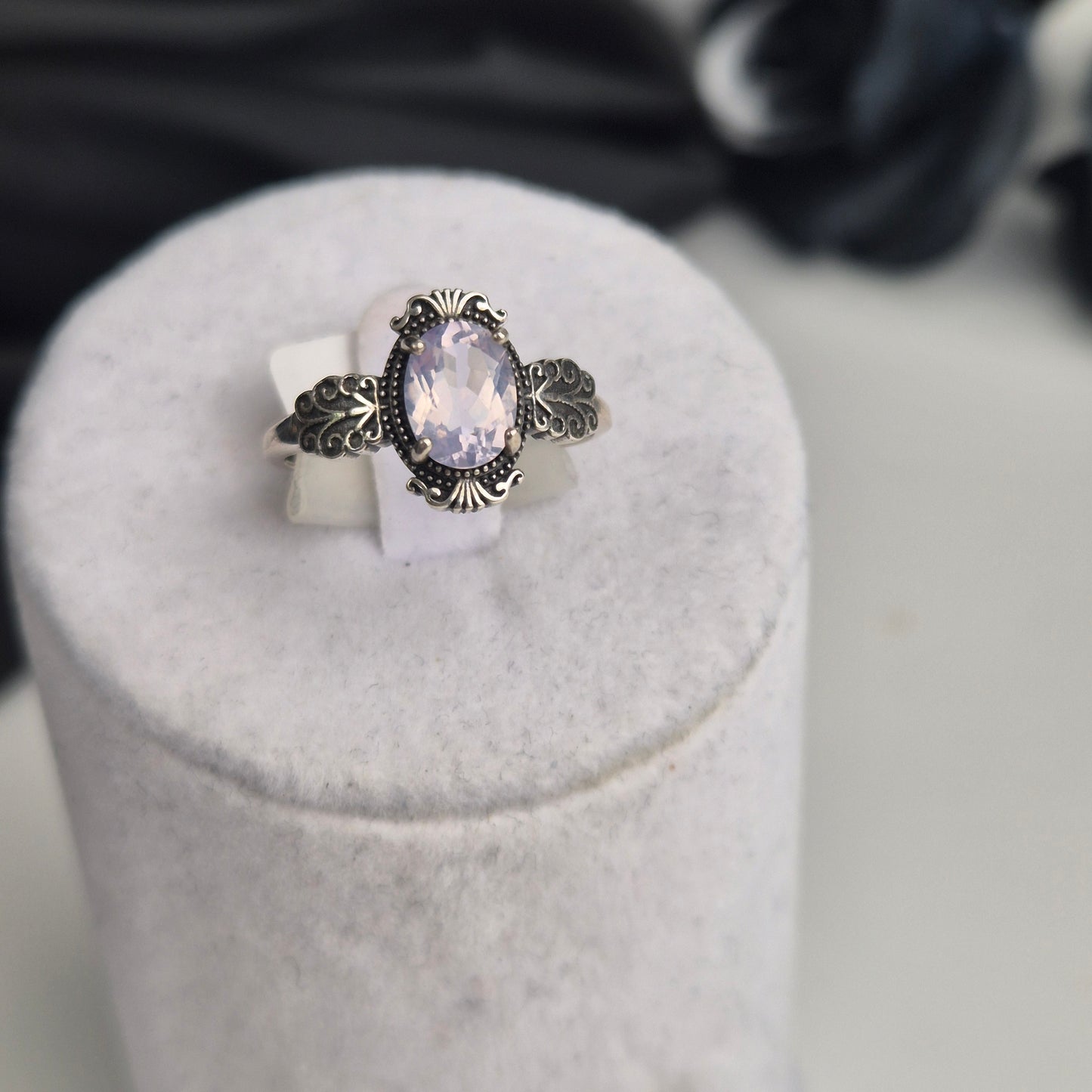 Lavender moon quarts ring