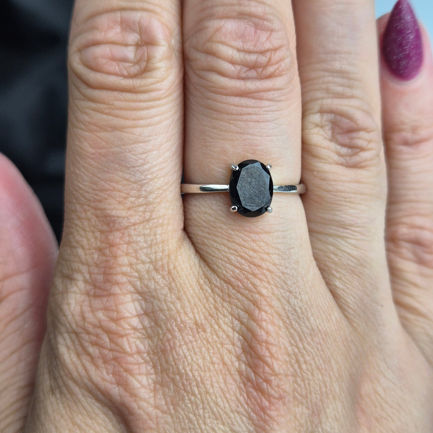Black spinel oval ring 1