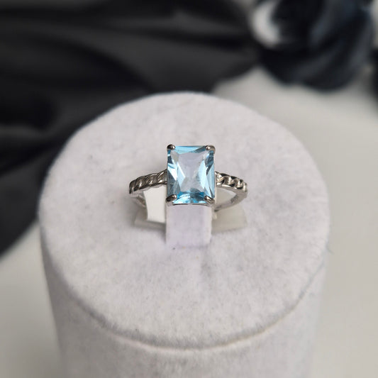 Blue topaz ring rectangle