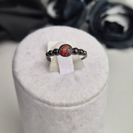 Garnet ring black stacker