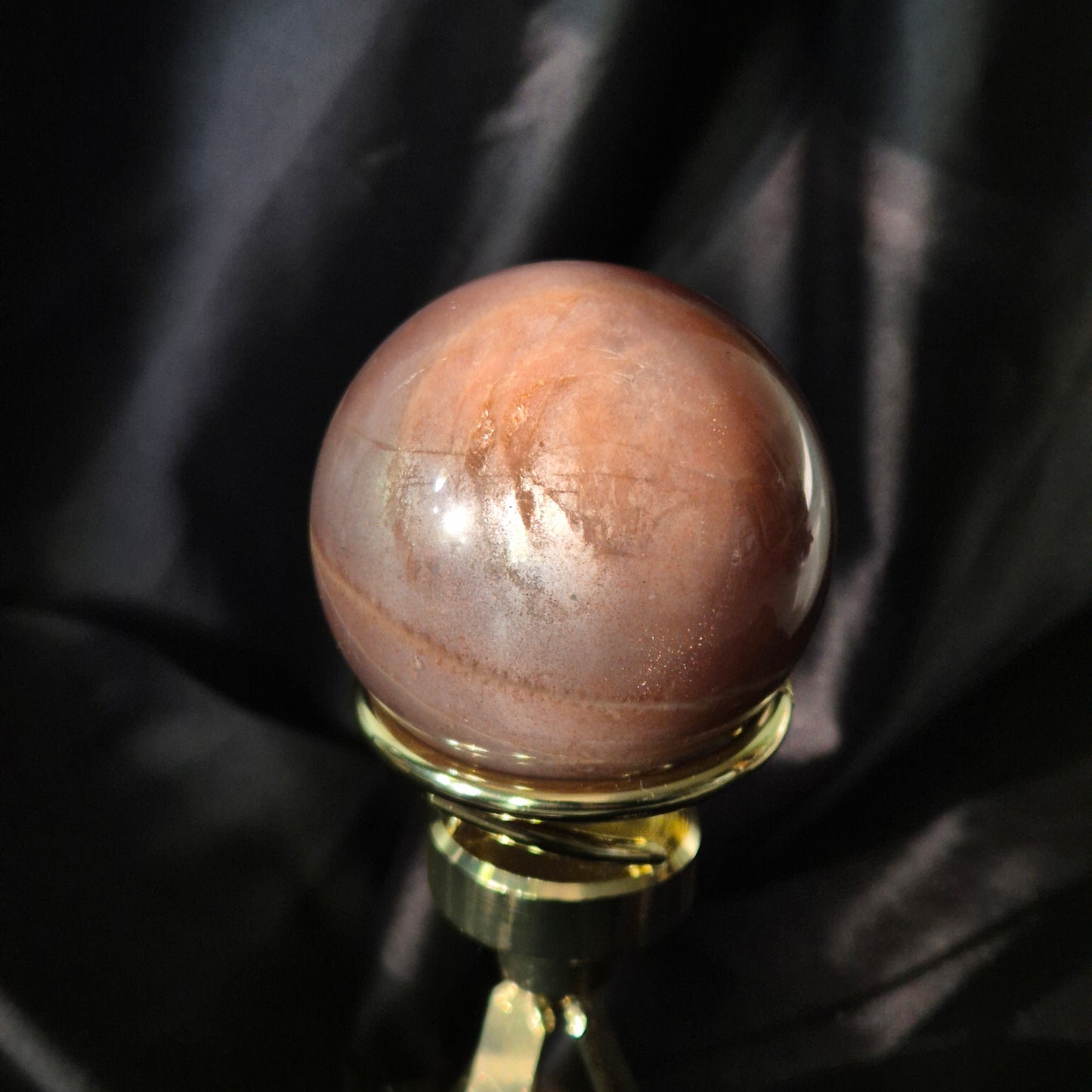 High quality peach moonstone / sunstone sphere 14