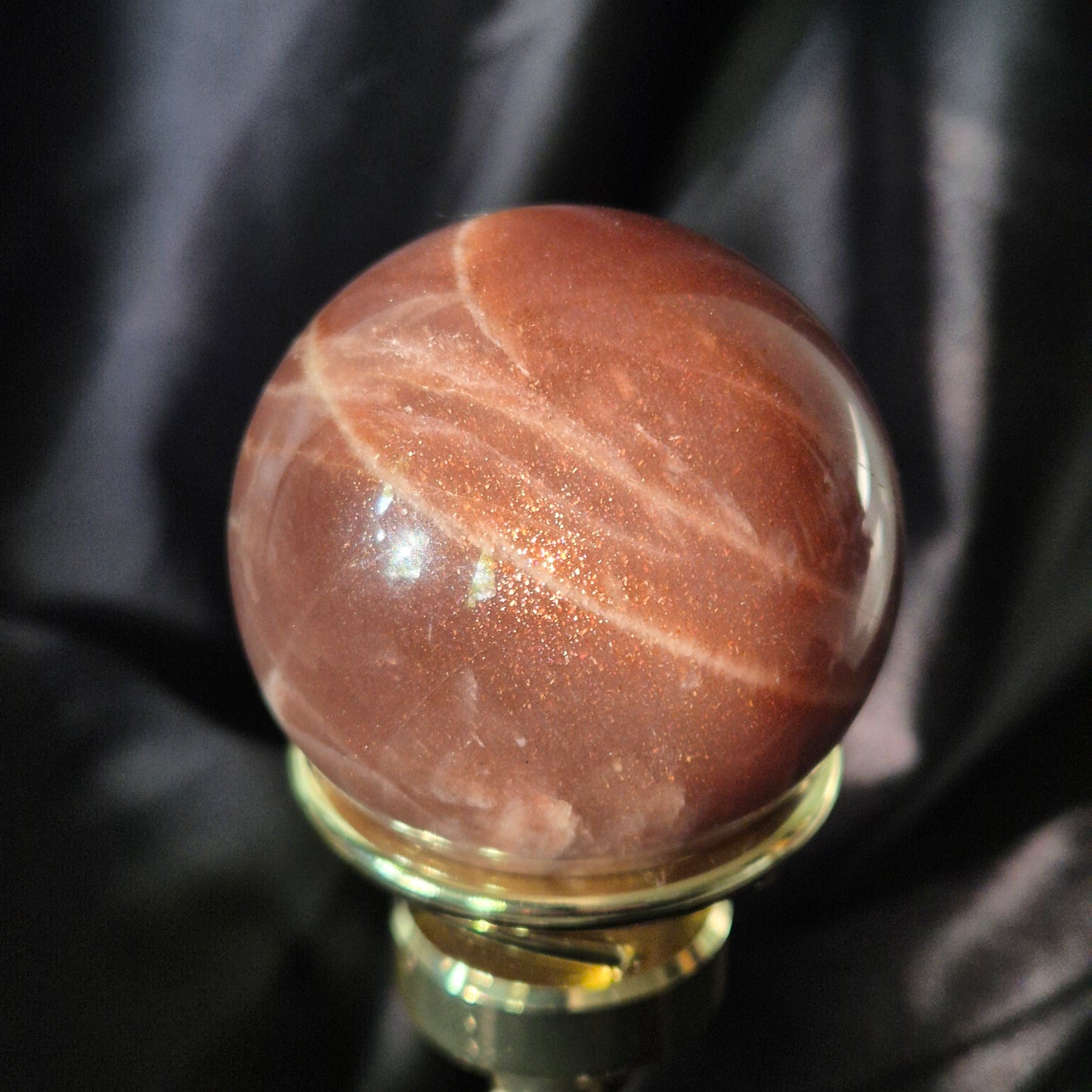 High quality peach moonstone / sunstone sphere 14